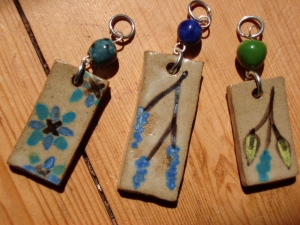 Stoneware pendants with beads
